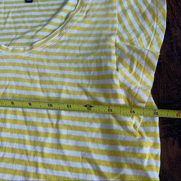 CAbi | Daisy Yellow Stripe Round Neck Jersey Pullover Tee Blouse - Picture 4 of 6